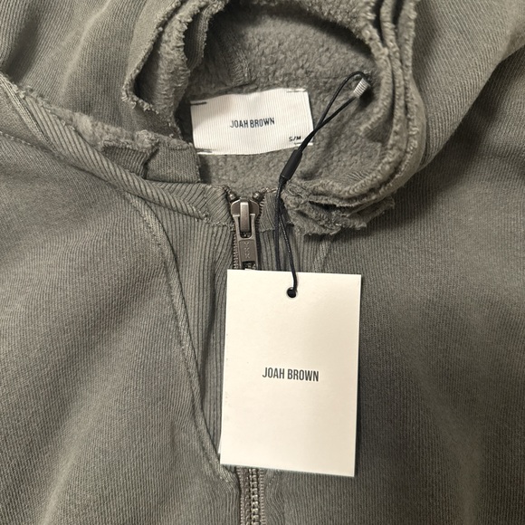Joah Brown Sage Deconstructed Cropped Hoodie NWT S/M - Picture 7 of 10